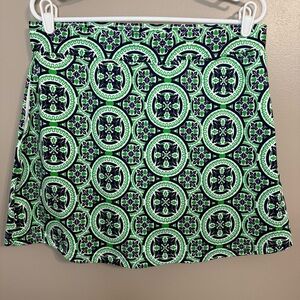 Emerald‎ 18 Vibrant Green Blue Patterned Athletic Skort Resort Coastal Women’s L